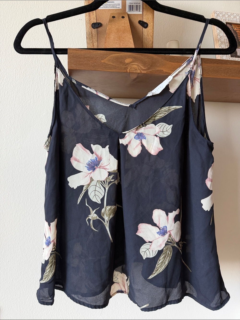 Lush Navy Floral V-Neck Spaghetti Strap Camisole
